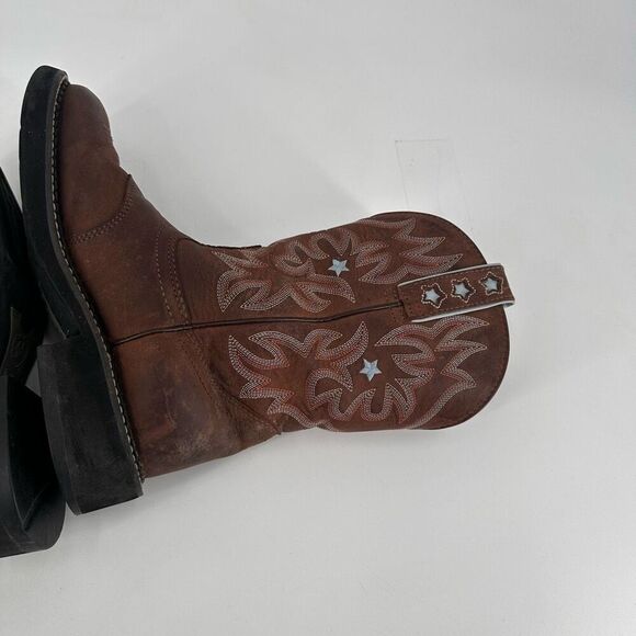 Ariat Pro Baby Brown Leather Western Embroidered Cowboy Boots Size 7 Style 16720 - Picture 12 of 13